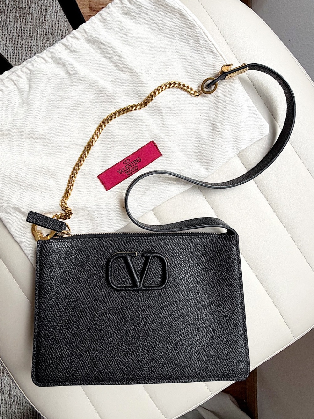 VALENTINO GARAVANI Vlogo Vsling Leather Mini Bag Chain shoulder black